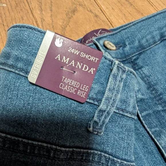 Nwt Women's Gloria Vanderbilt Tapered Leg Classic Rise Jeans Size 24w Short - Picture 3 of 3